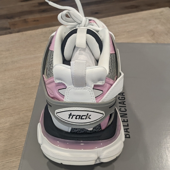 Men's Balenciaga "Track" Caged Mesh Sneakers White/Pink/Gray - Picture 5 of 8